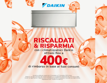Ottieni fino a 400€ con il Cashback Daikin